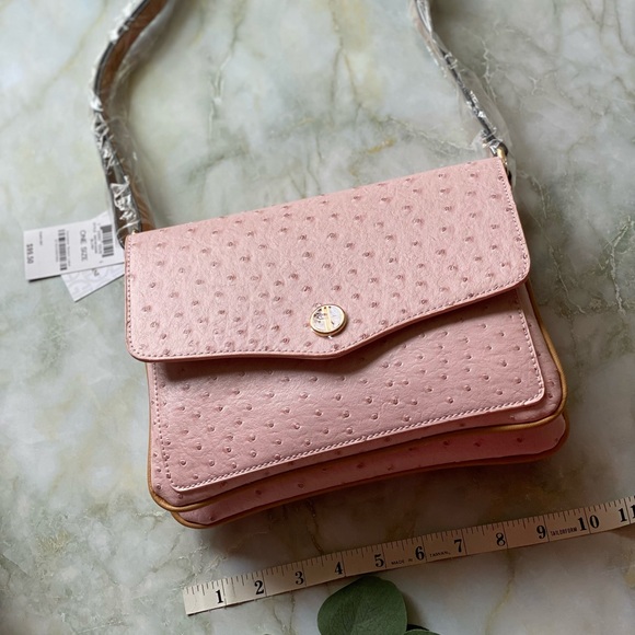 NWT Giani Bernini Ostrich Flap Shoulder Bag - Picture 7 of 9